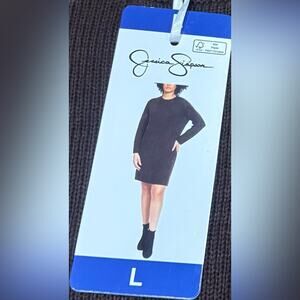 NWT Jessica Simpson Women's Large Brown Long Sleeve Sweater Mini Dress Cozy Knit